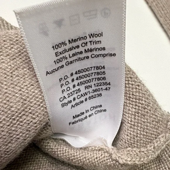 Babaton By Aritzia Womens Large Soft Brown 100% Merino Wool Crewneck Sweater Lux - Picture 5 of 9